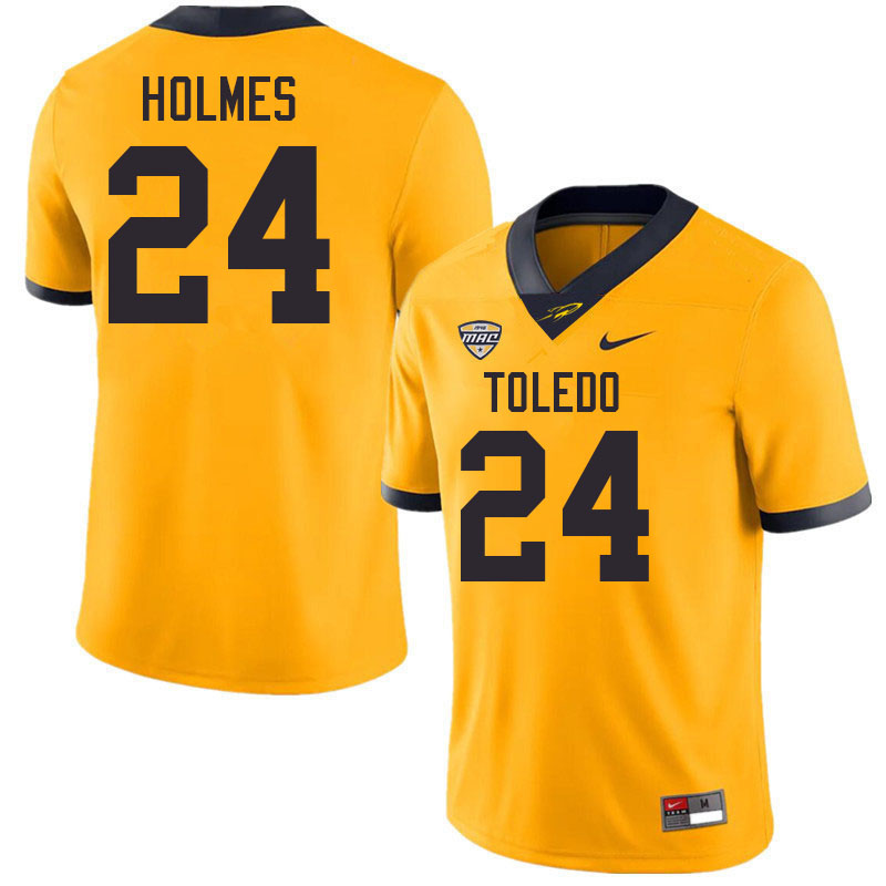 Toledo Rockets #24 Kaden Holmes College Football Jerseys Stitched Sale-Gold